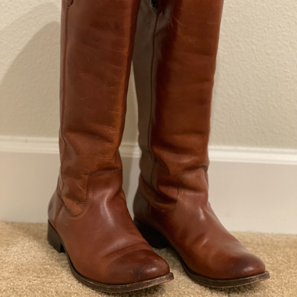 Frye tall boots in Cognac leather